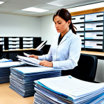 Claims Processing Surge**

"A busy insurance office scene, stacks of claims files on desks, employees working diligently, fully clothed in professional attire, computers displaying charts of increasing claims, safe for work, appropriate content, perfect anatomy, correct proportions, well-formed hands, modern office environment, professional, high quality."

**