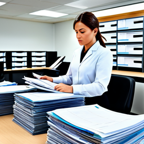Claims Processing Surge**

"A busy insurance office scene, stacks of claims files on desks, employees working diligently, fully clothed in professional attire, computers displaying charts of increasing claims, safe for work, appropriate content, perfect anatomy, correct proportions, well-formed hands, modern office environment, professional, high quality."

**