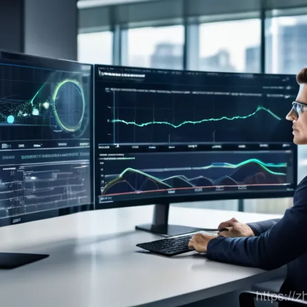 보험계리사와 실습 케이스 분석 - A highly intelligent and focused actuary, dressed in professional business attire, intently analyzin...