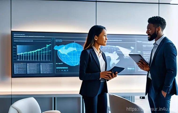 보험계리사와 보험 소비자 트렌드 - **Prompt:** A diverse group of professional actuaries, male and female, of varying ages and ethnicit...