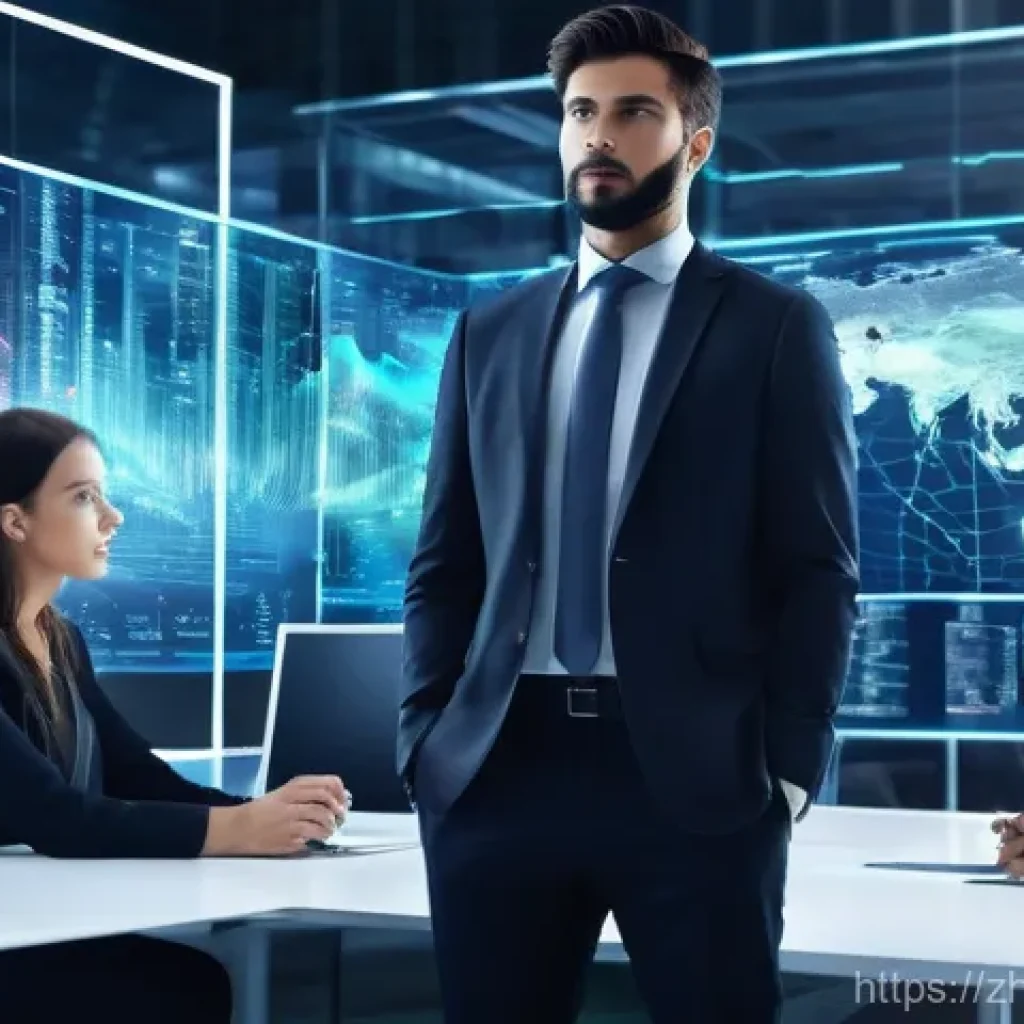 보험계리사와 상품 출시 프로세스 - **A group of diverse actuaries, dressed in modern business attire, confidently navigating a futurist...