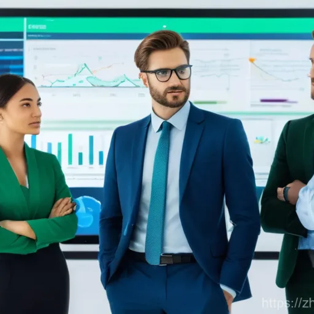 보험계리사와 보험 금융 상품 비교 - **Prompt for image generation:** "A diverse group of modern actuaries, both male and female, in a br...