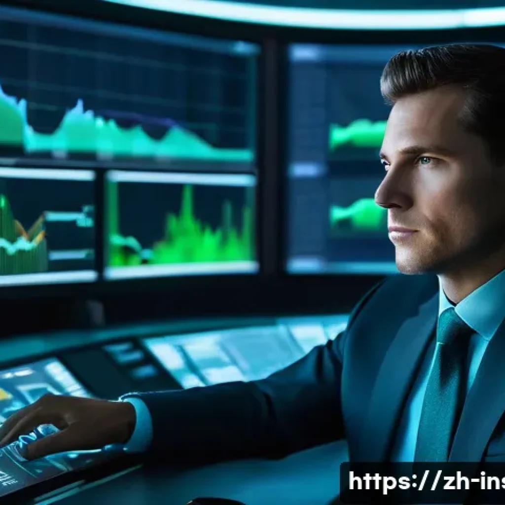 보험계리사와 커리어 멘토링 - A professional male actuary, mid-30s, with a focused yet calm expression, is seated in a sleek, futu...