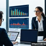 보험계리사와 재무 건전성 평가 - A modern insurance actuary office scene featuring a diverse team of professionals analyzing complex ...