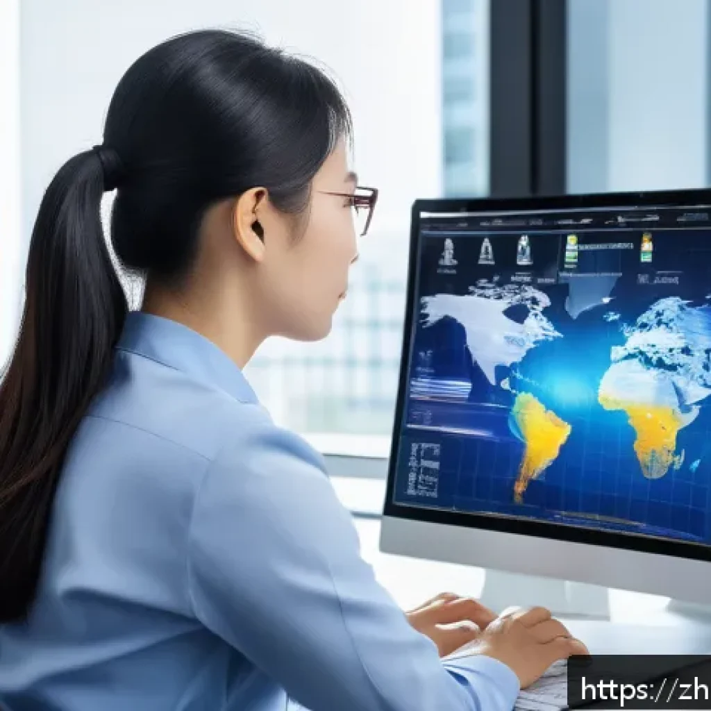보험계리사와 재해보험 분석 - A professional actuary in a modern office environment, analyzing multi-source risk data on multiple ...