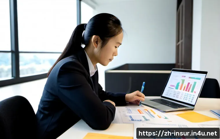 보험계리사와 생명표 업데이트 - Photorealistic life insurance actuary reviewing updated mortality data at a clean modern office desk...